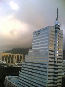 Weather coming down over Table Mountain
