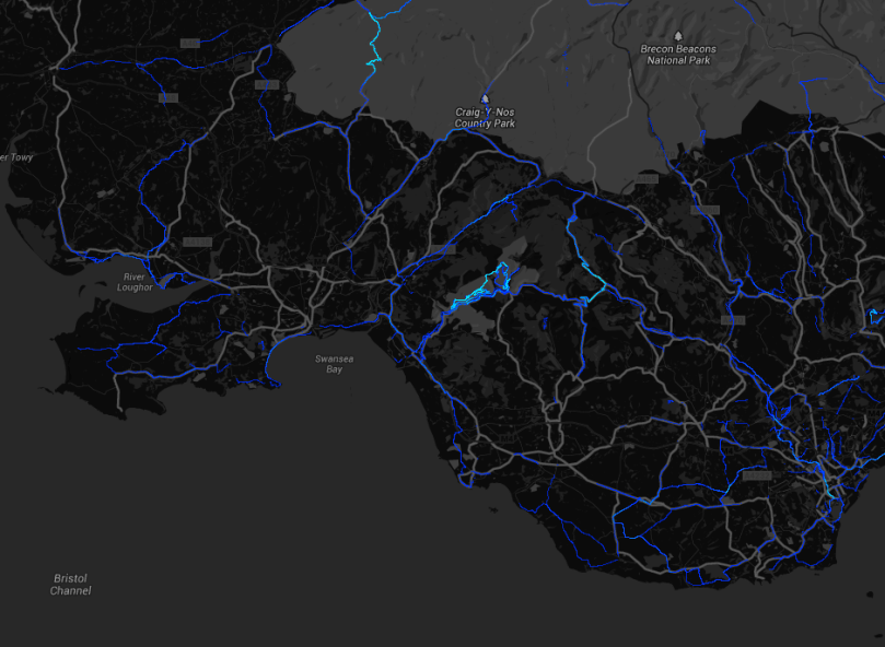 Afan Valley Strava map